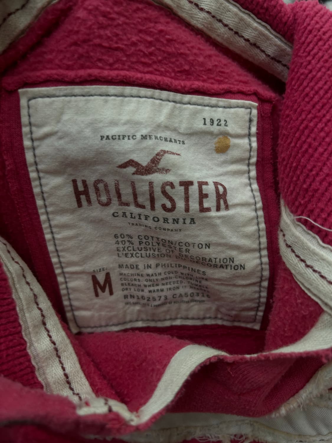 [M]홀리스터 로고 스펠아웃 후드/핑크/기모 상품이미지5