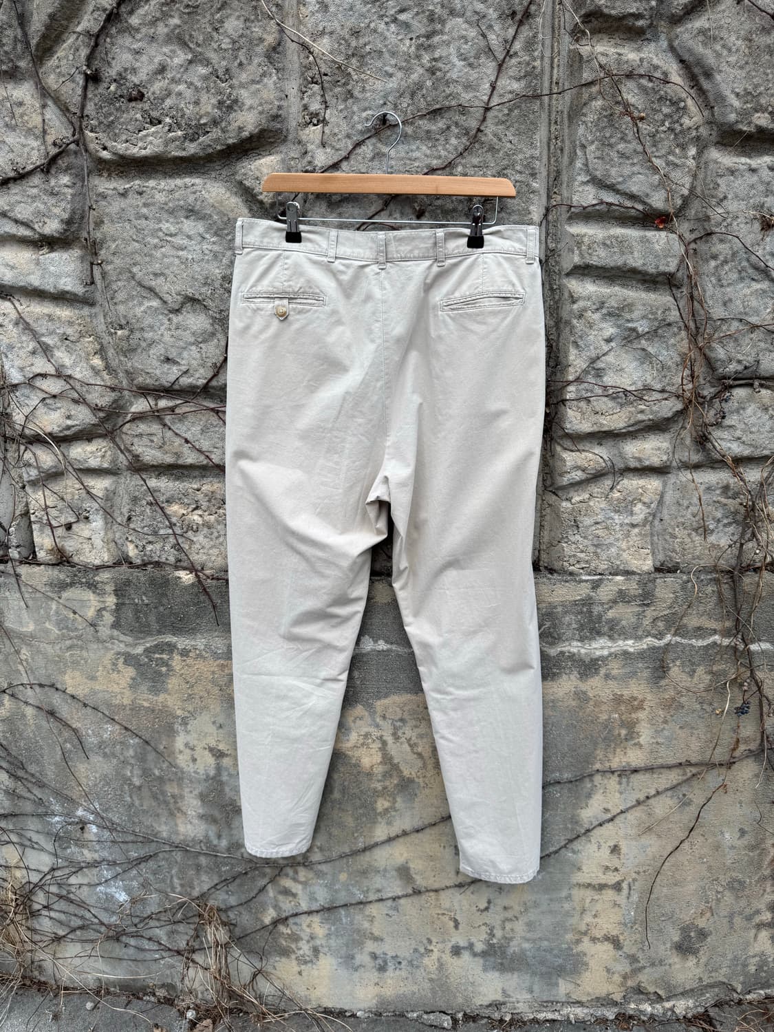 80s 엘엘빈 빈티지 포플린코튼 트로픽웨이트 투턱 치노 팬츠 상품이미지2