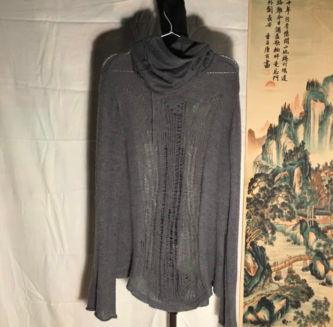 BLACKMERLE distressed mohair knit / grey 상품이미지5