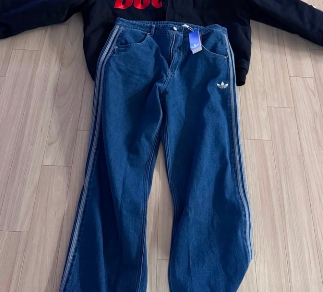 새상품_(34)아디다스 아디컬러 데님 파이어버드 팬츠 미디움 블루 데님 상품이미지1