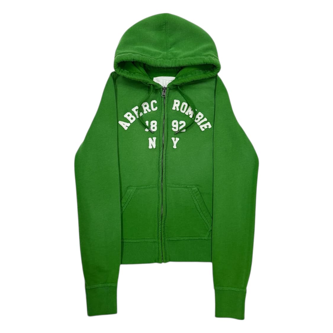 아베크롬비 Y2K 스펠로고 기모 후드집업 그린 S 상품이미지1