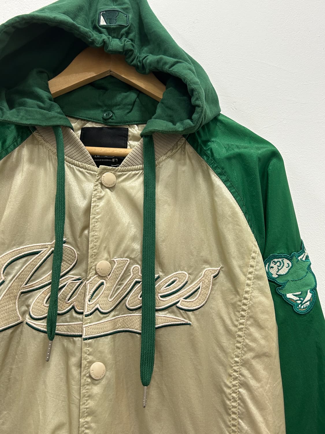 MLB 샌디에이고 파드리스 올드스쿨 바시티자켓 그린골드 상품이미지2