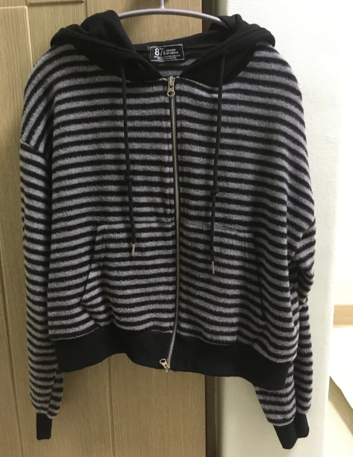 에딘러 투웨이 기모 스트라이프 후드집업 상품이미지2