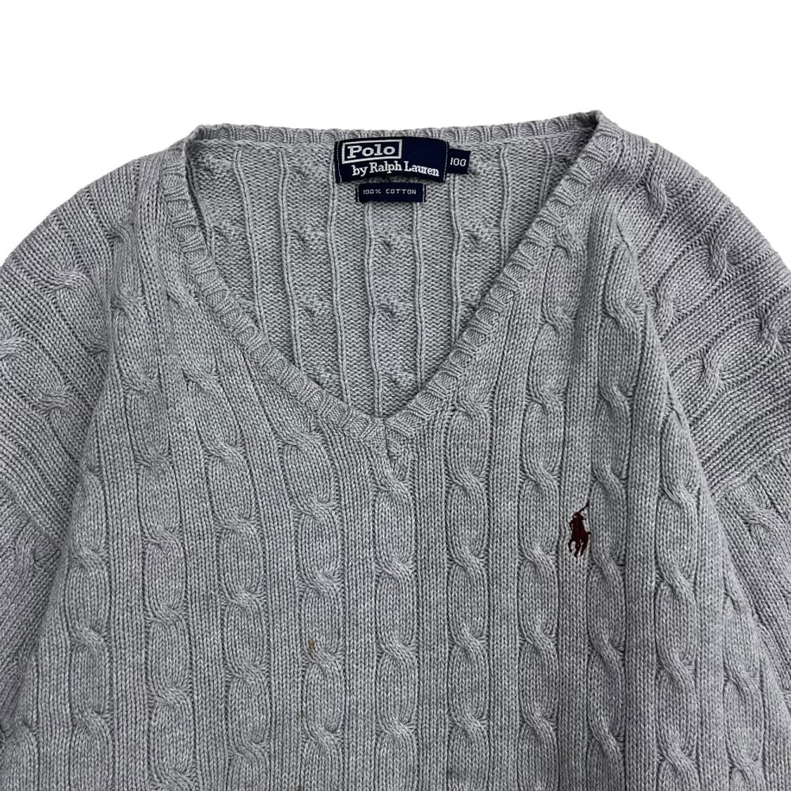 폴로 랄프로렌 와인포니 그레이 꽈배기 브이니트 100 상품이미지4