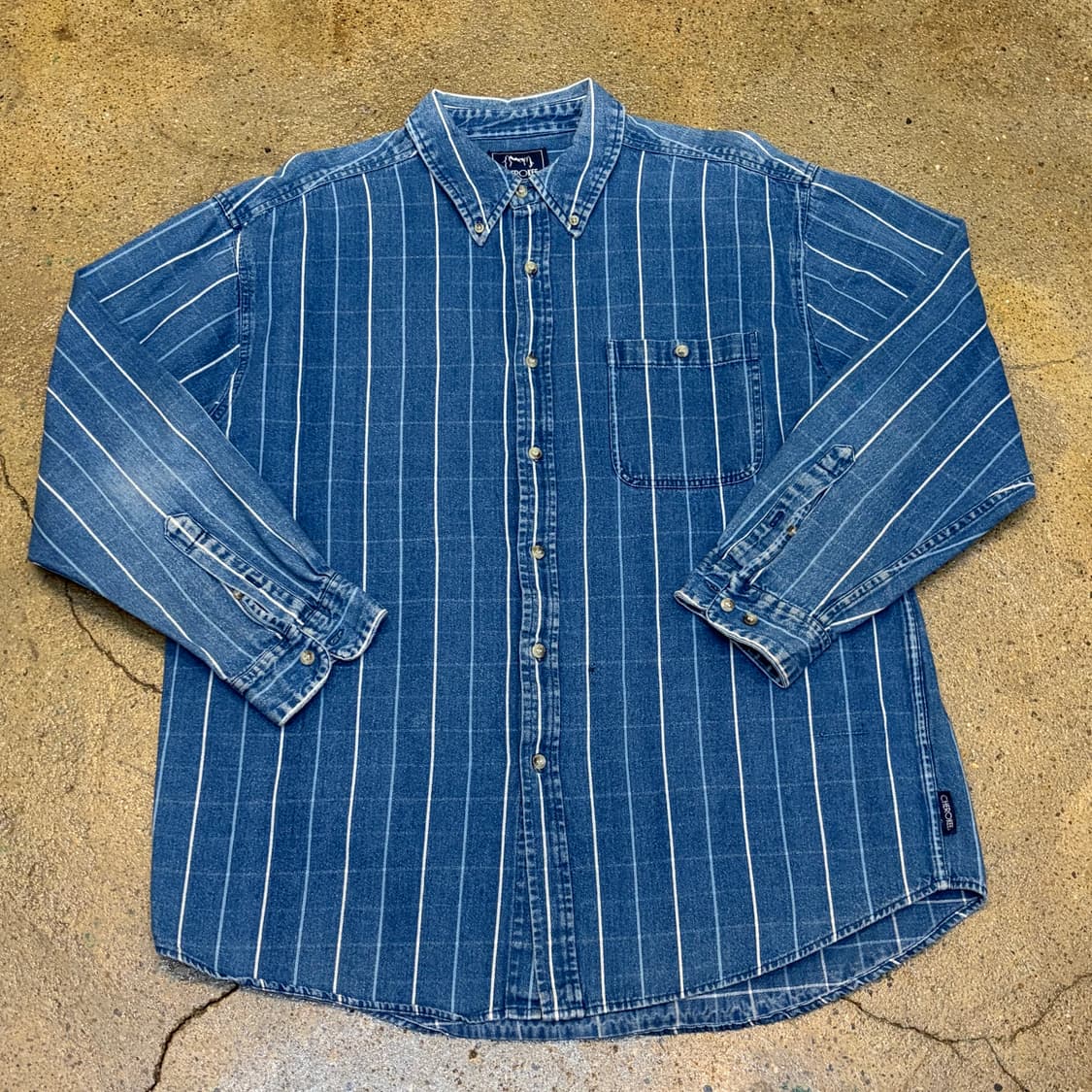 90s 미국 빈티지 체로키 스트라이프 청남방 데님셔츠 상품이미지1