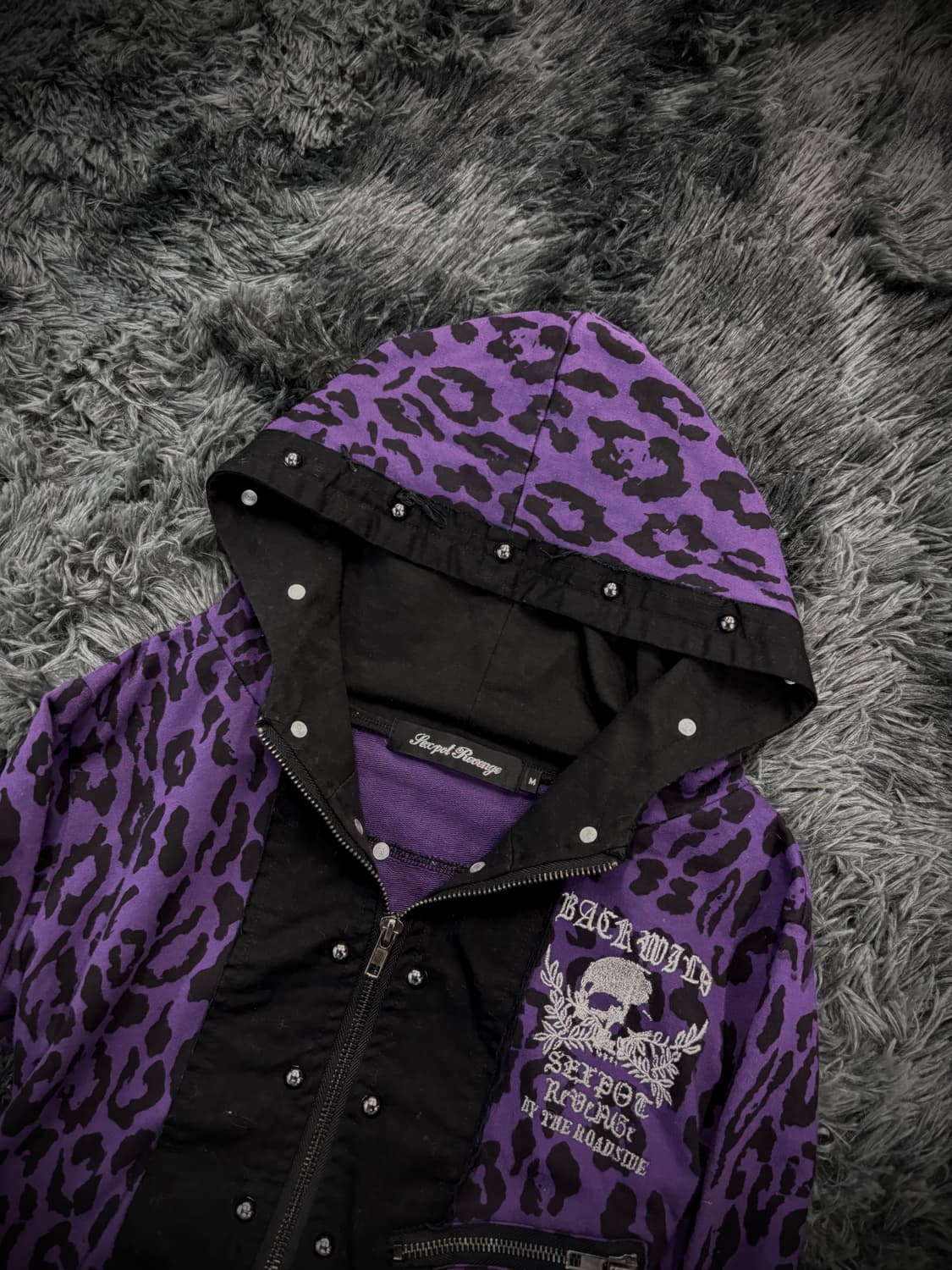 Sexpot Revenge 퍼플 호피 펑크 후드집업 상품이미지5