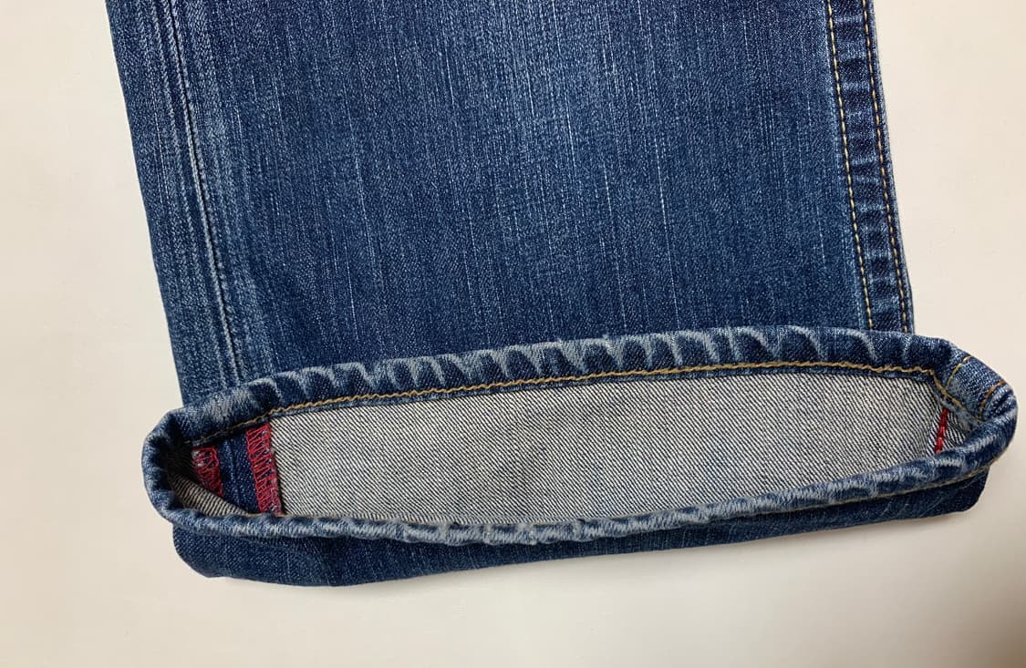 리바이스 재팬라인 507 셀비지 세미 부츠컷 워싱 데님 팬츠 상품이미지7