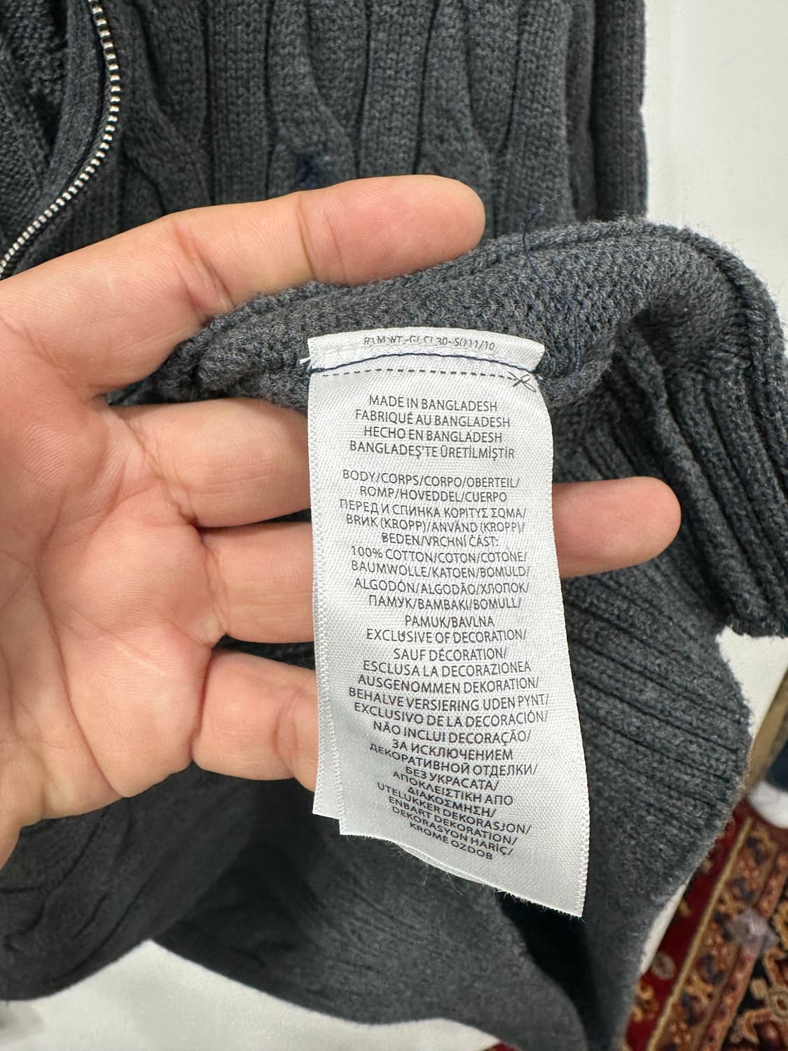 폴로 랄프로렌 여성 케이블 하프집업 스웨터 XL 상품이미지4