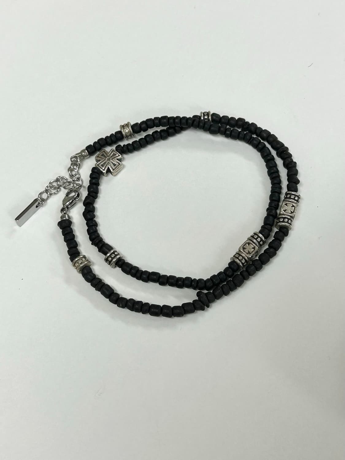 ETCE CROSS BEADS NECKLACE (BLACK) 상품이미지4