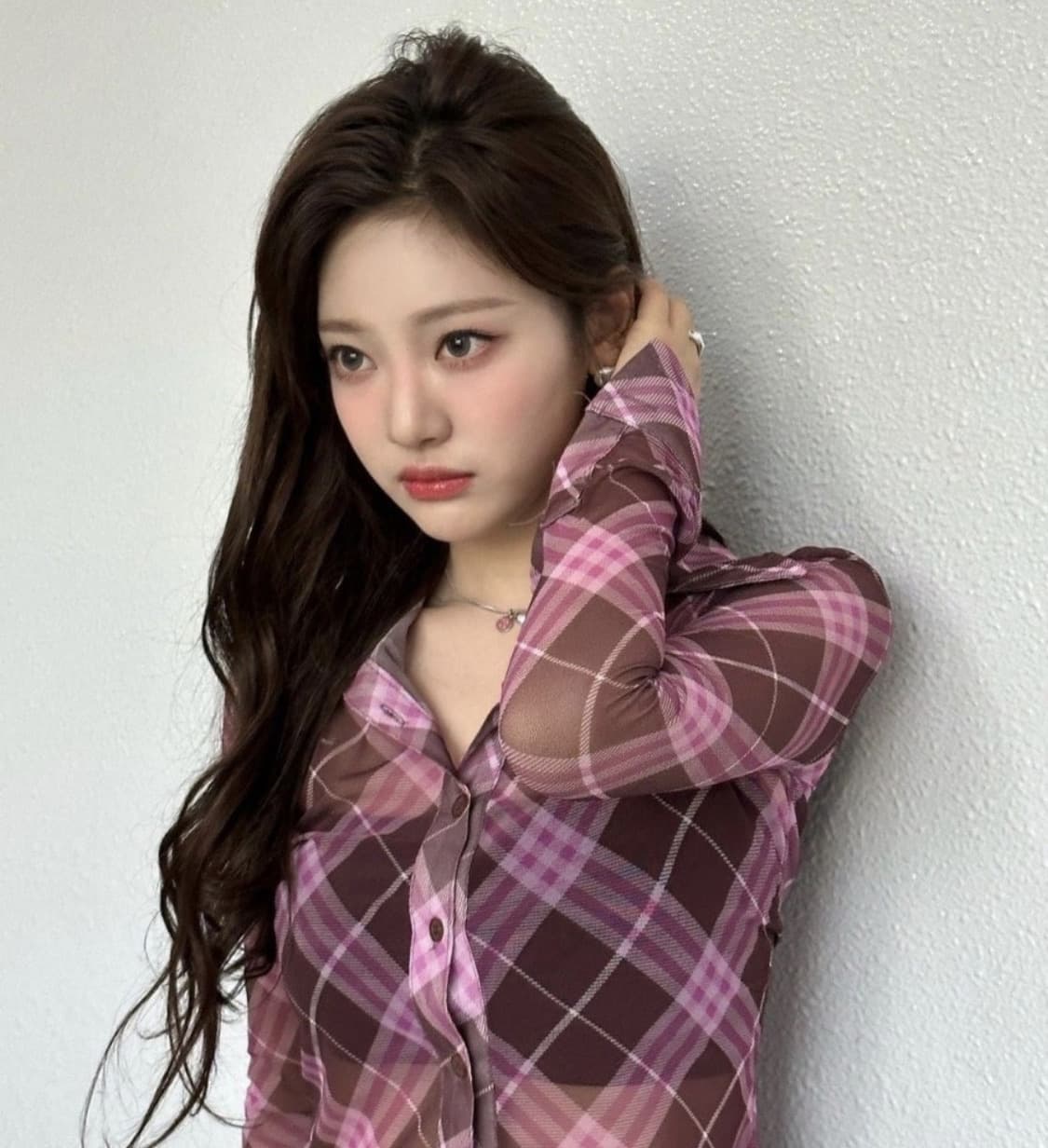 핑크 체크 남방 셔츠 상품이미지1