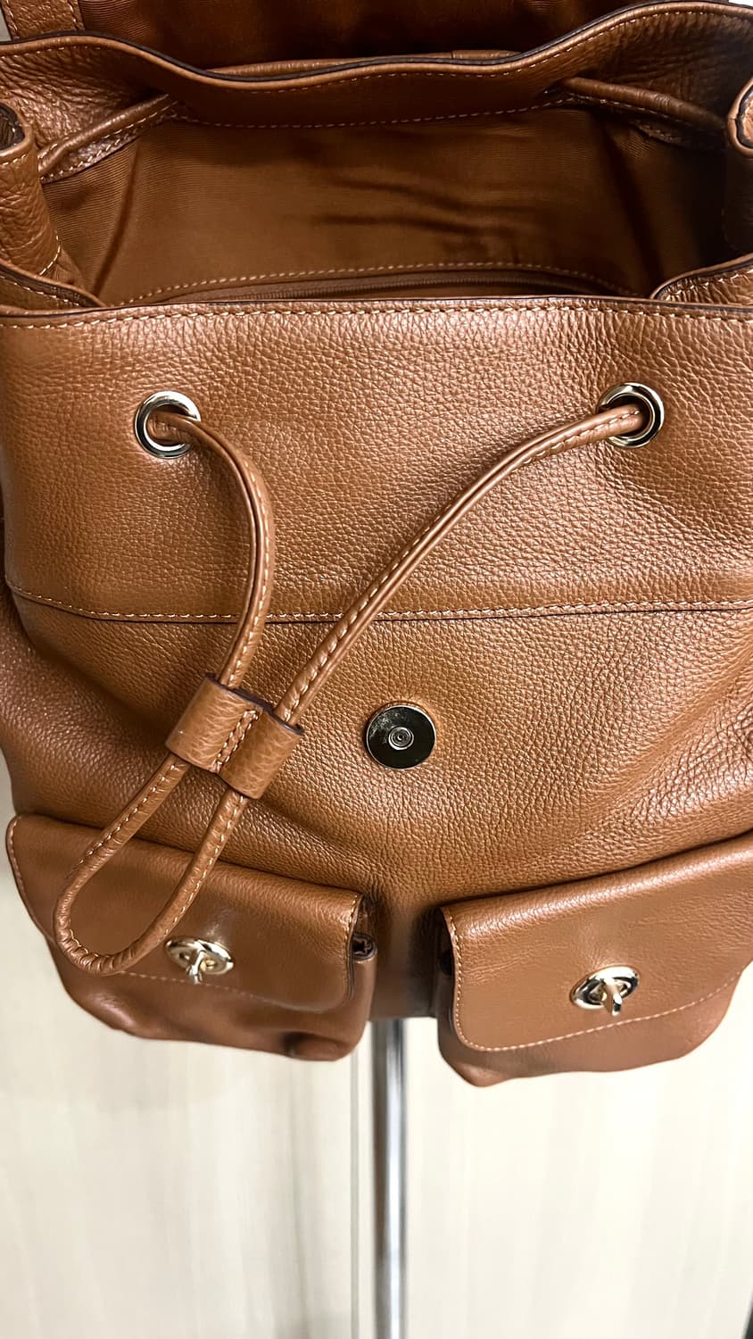 90s coach 코치 페블가죽 올레더 빌리 백팩 카멜브라운 상품이미지9