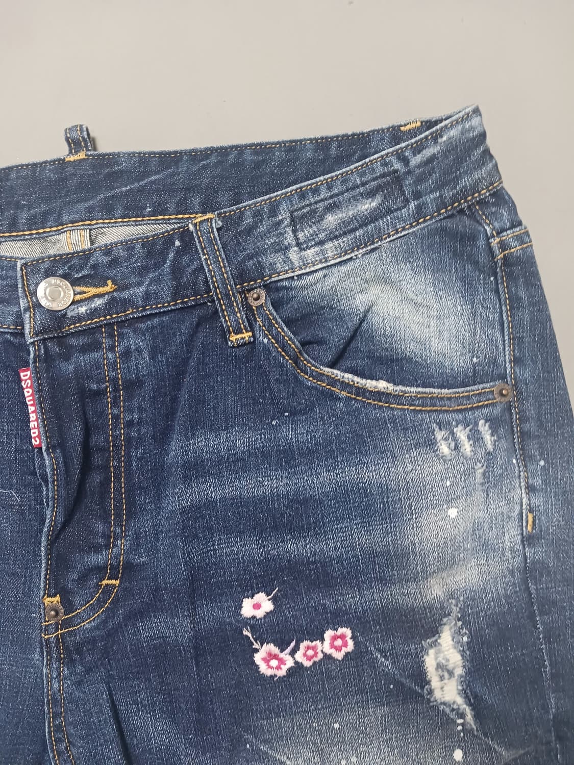 [34] 디스퀘어드2 플라워자수 데님 쇼츠 청반바지 상품이미지4