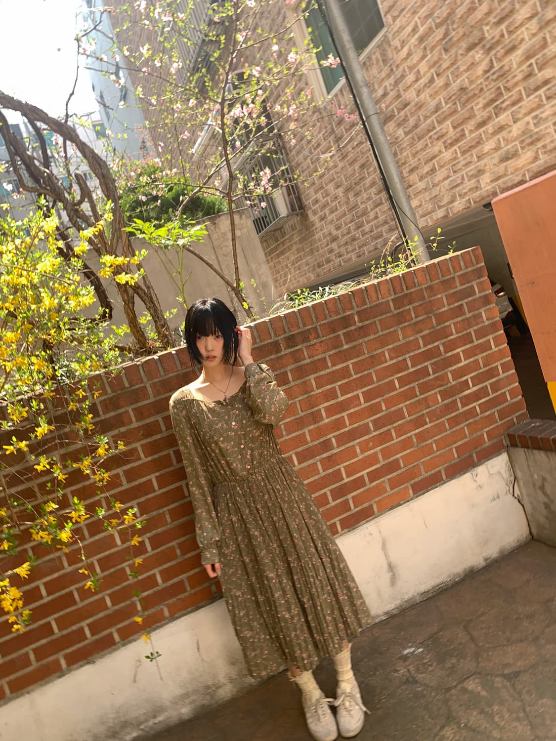 Lily square neck flower dress 상품이미지3