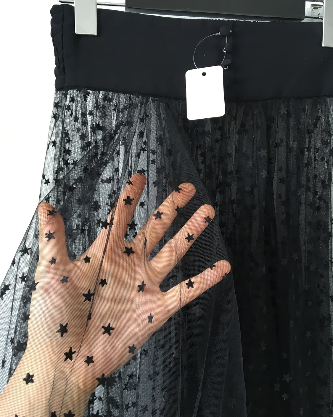 Star pattern see through layered long sk 상품이미지4