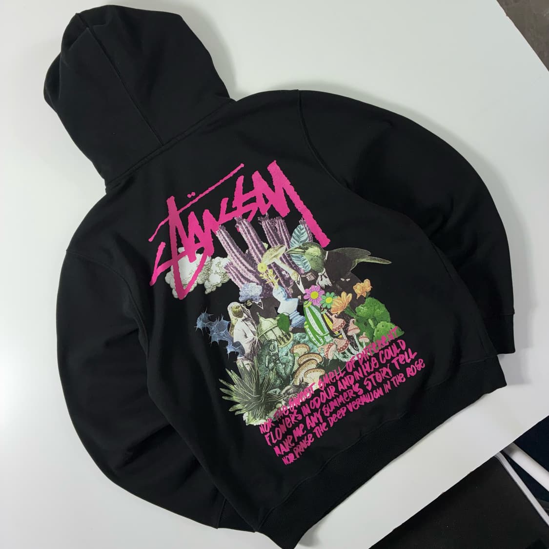 Stussy  스투시 코튼 사이키델릭 블랙 후드티  상품이미지1