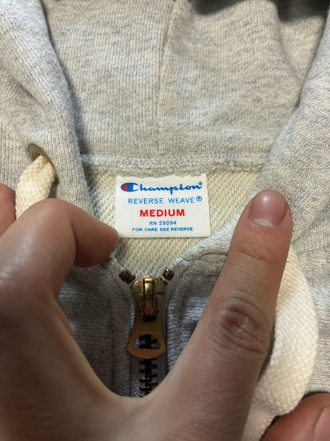 M) 챔피온 리버스위브 후드집업 라이트 그레이 상품이미지2