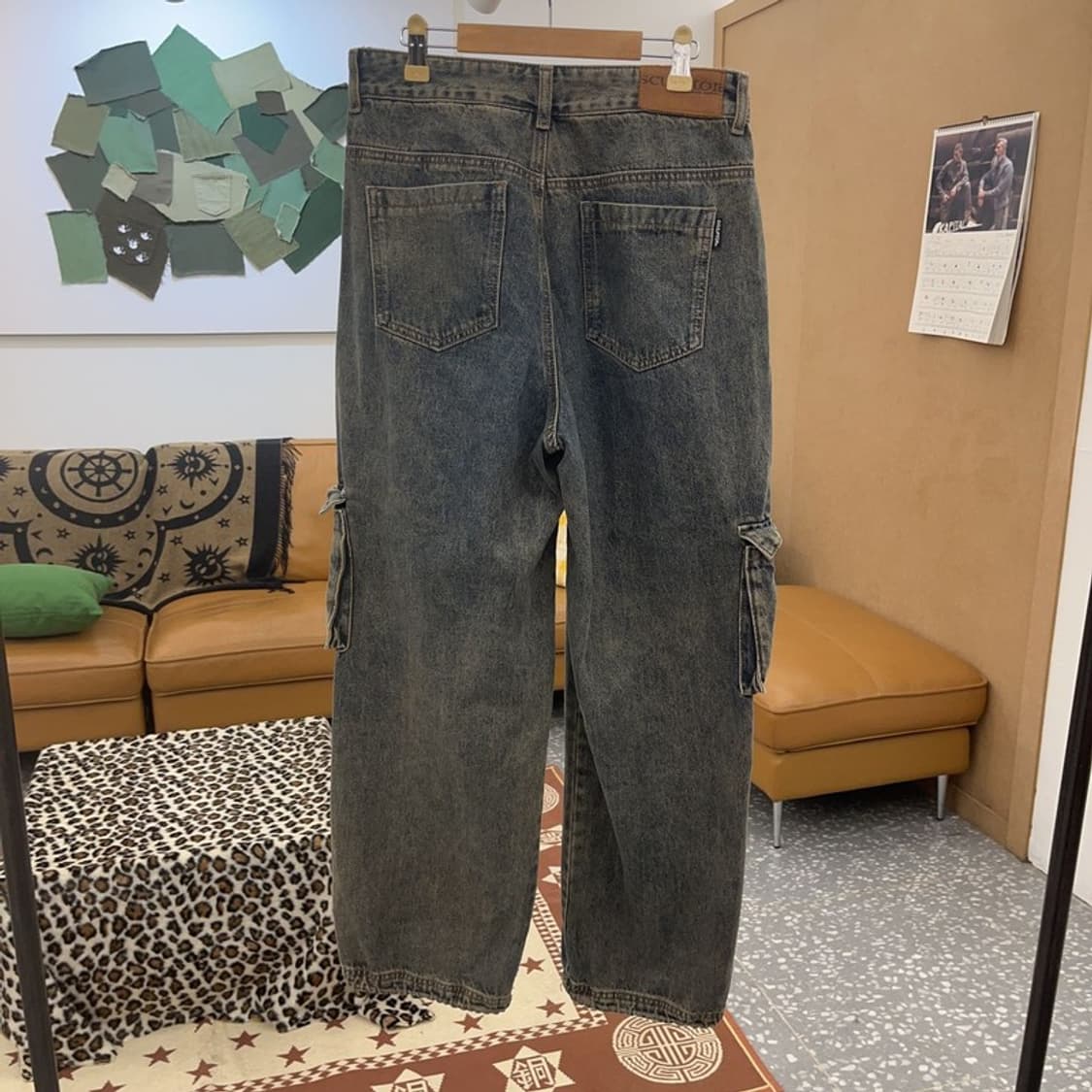 스컬프터 올드스쿨 스트릿 빈티지 스트링 카고 데님팬츠 M C08957 상품이미지4