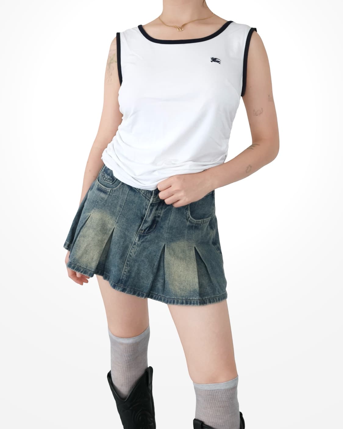 Burberry Sleeveless Shirring Top Reform 상품이미지1