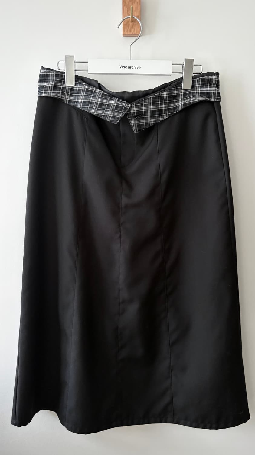 Wsc archive Folded check maxi skirt 스커트 상품이미지10