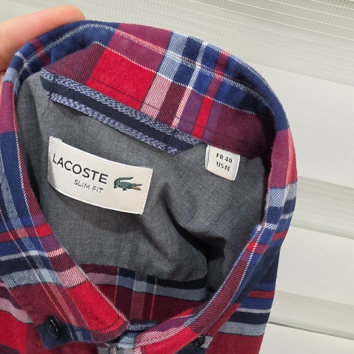 라코스테 플란넬 체크셔츠- M 상품이미지6