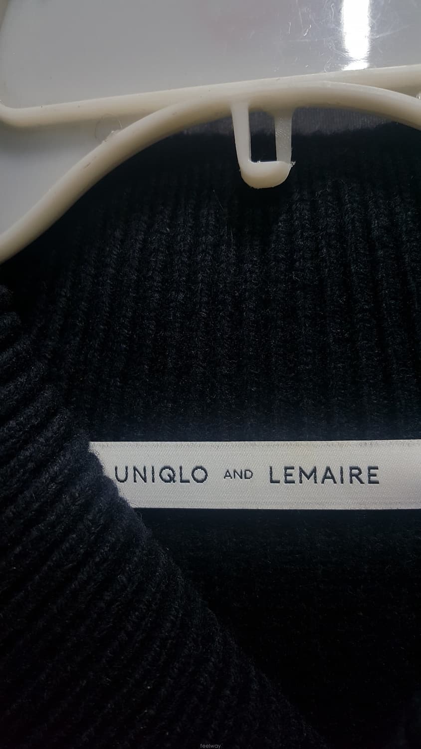 르메르 X 유니클로 16FW 숄 카라 스웨터 네이비 L 상품이미지4