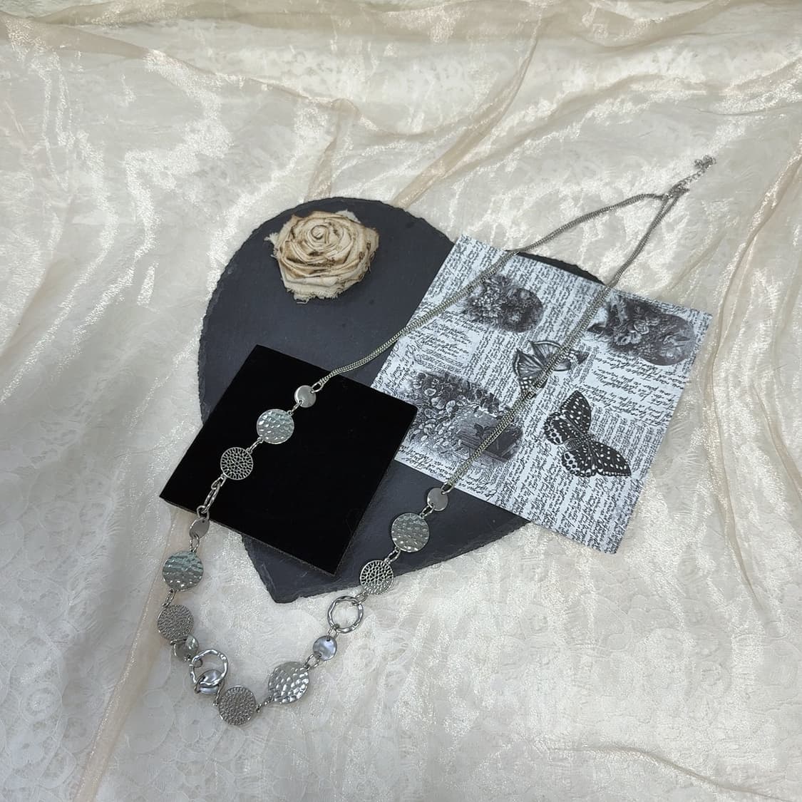 빈티지 해머링 레이어드 목걸이 상품이미지2