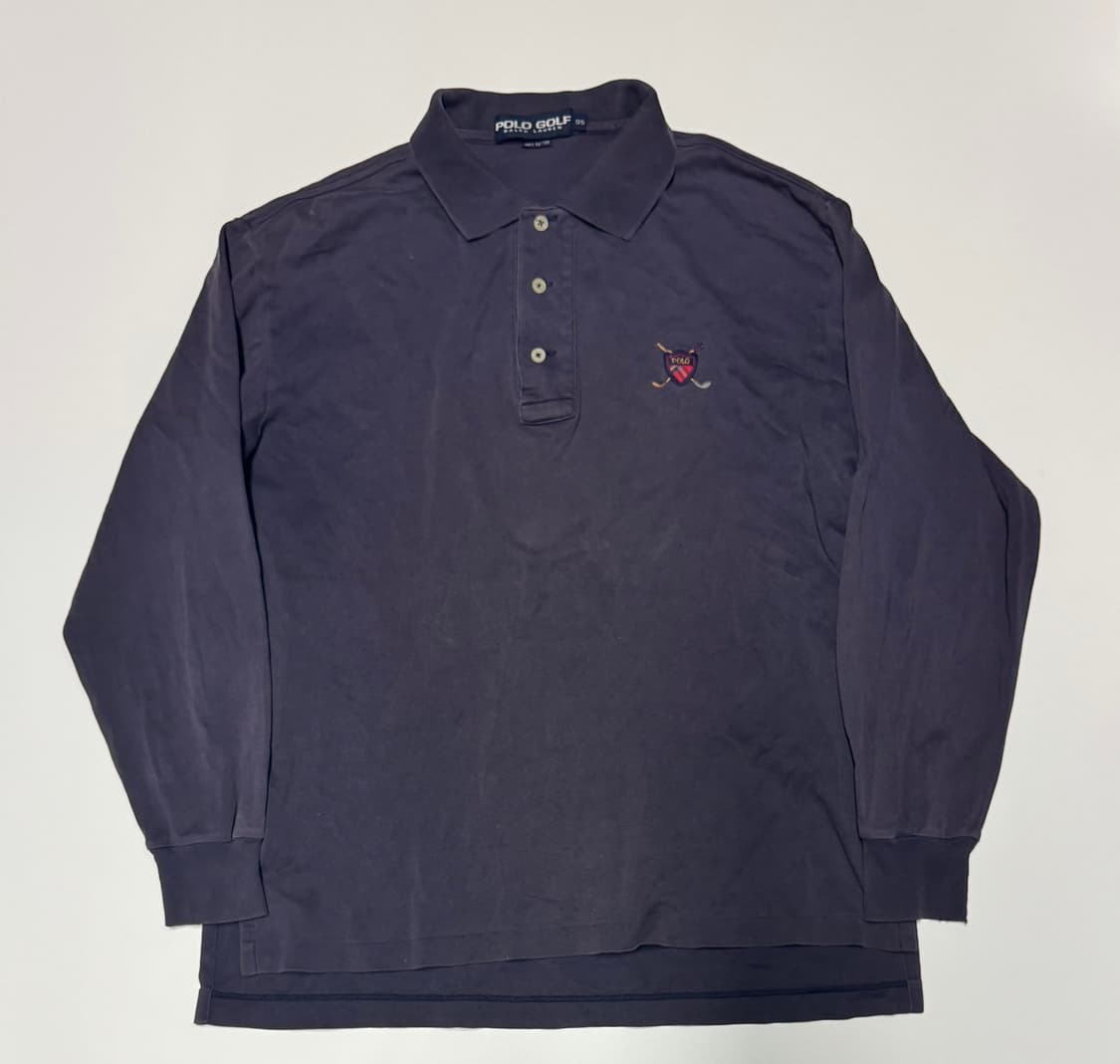 폴로 랄프로렌 방패 와팬 pk 긴팔 카라티 퍼플 상품이미지1