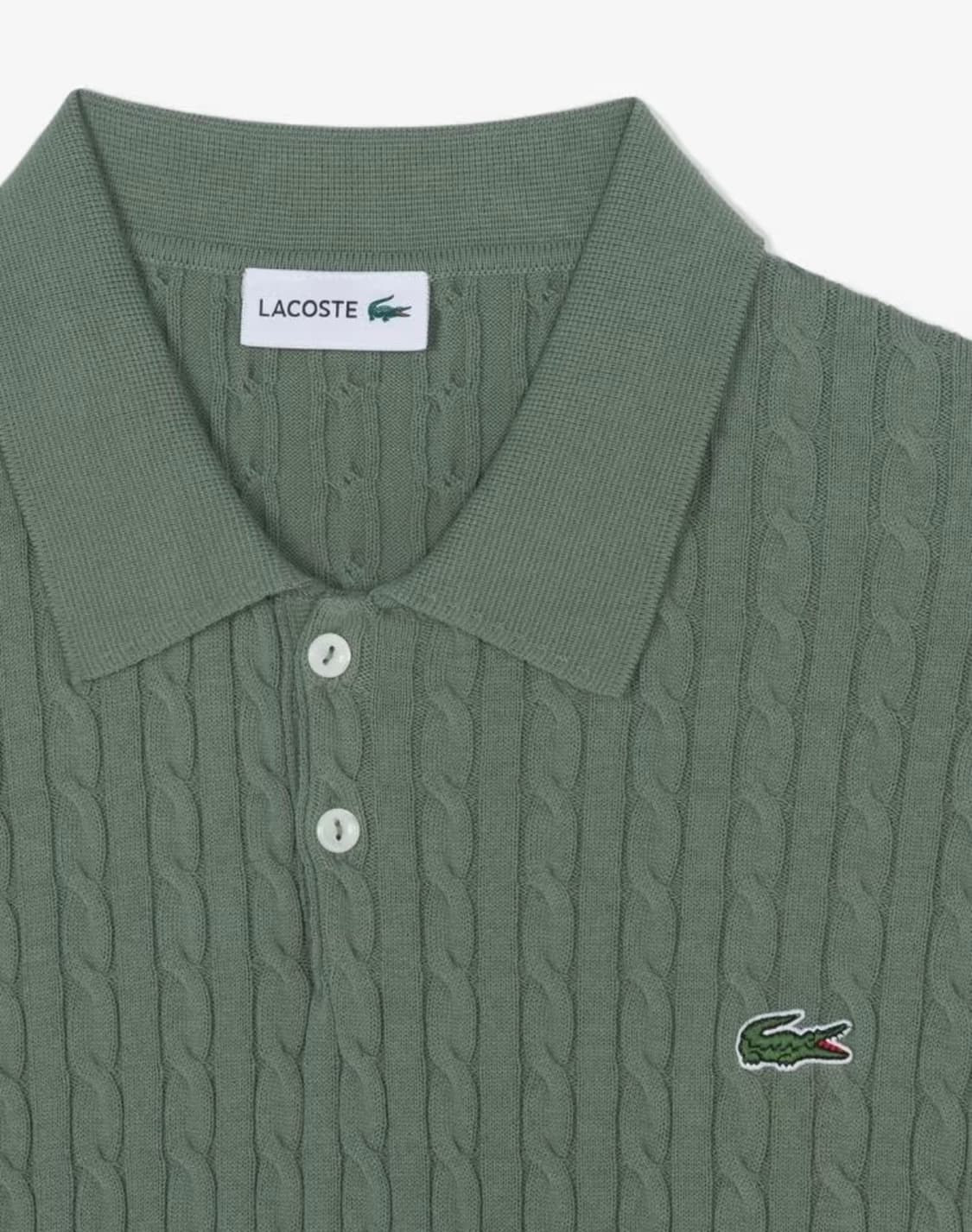 미개봉 라코스테 케이블 폴로 스웨터 반팔100 카키 상품이미지4
