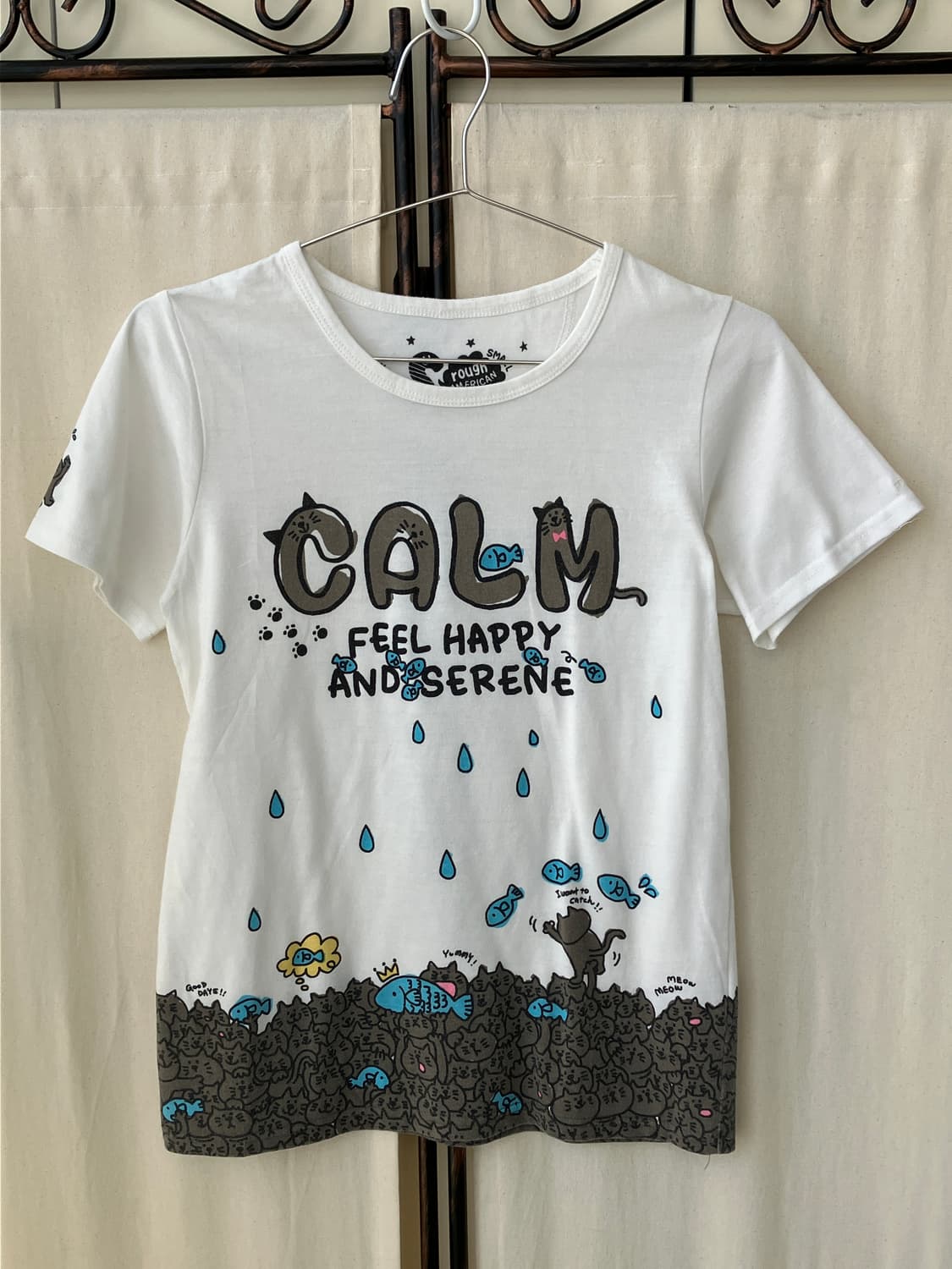 quirky cat printing half t-shirt 상품이미지3