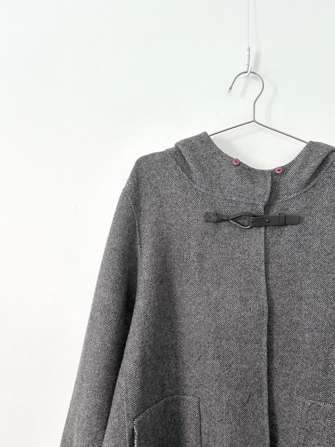 Hound check reversible hoody coat / grey 상품이미지3