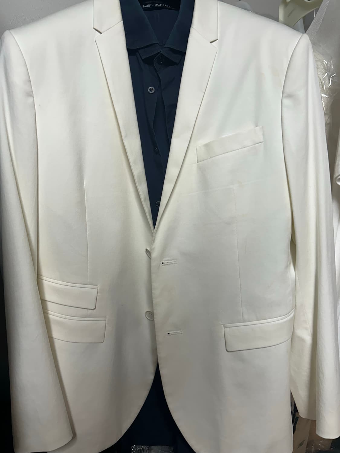 정품 닐바렛 화이트 블레이져 수트 자켓 상품이미지1