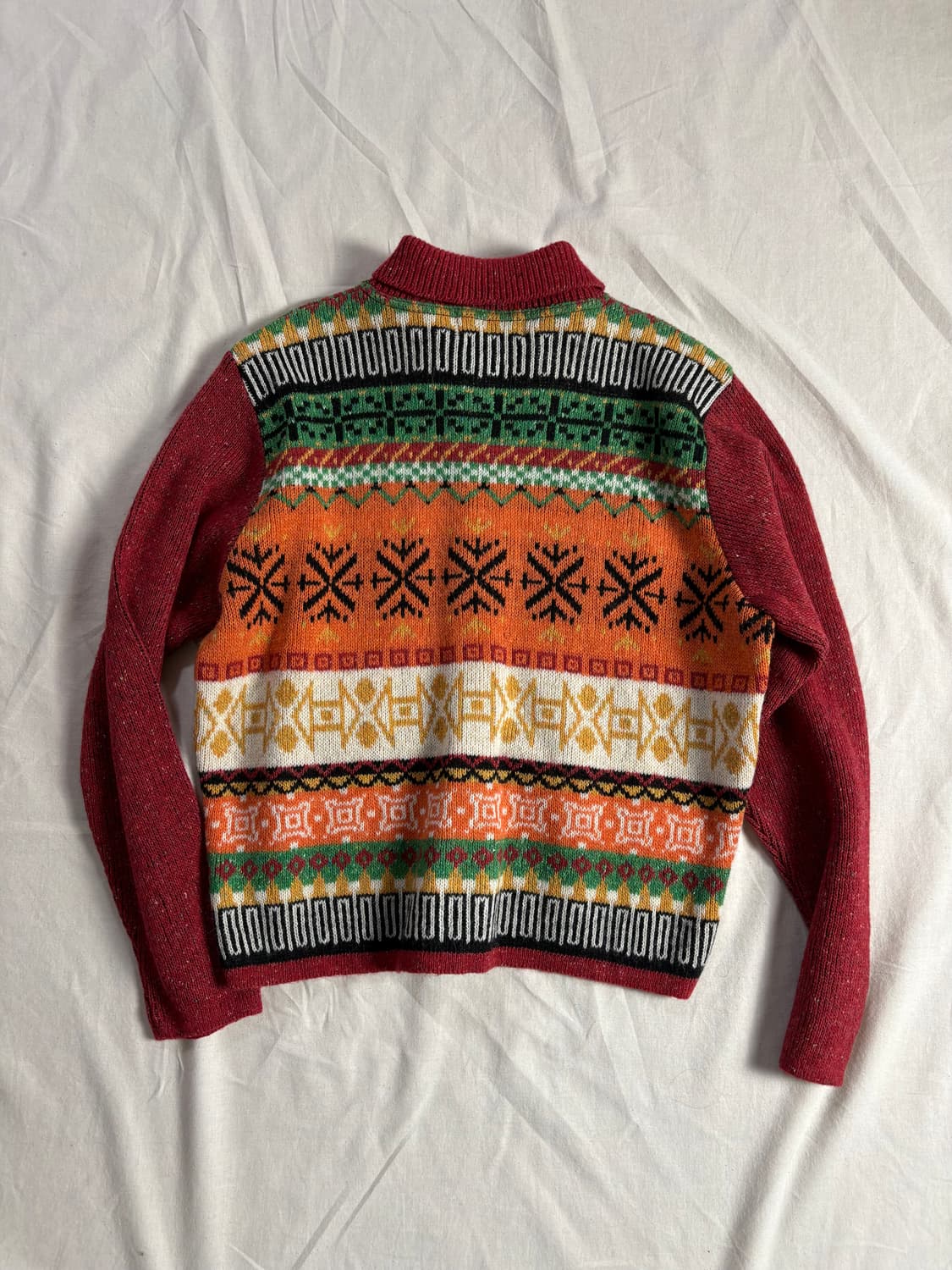 Gout 빈티지 아즈텍 패턴 니트 집업 M 상품이미지2