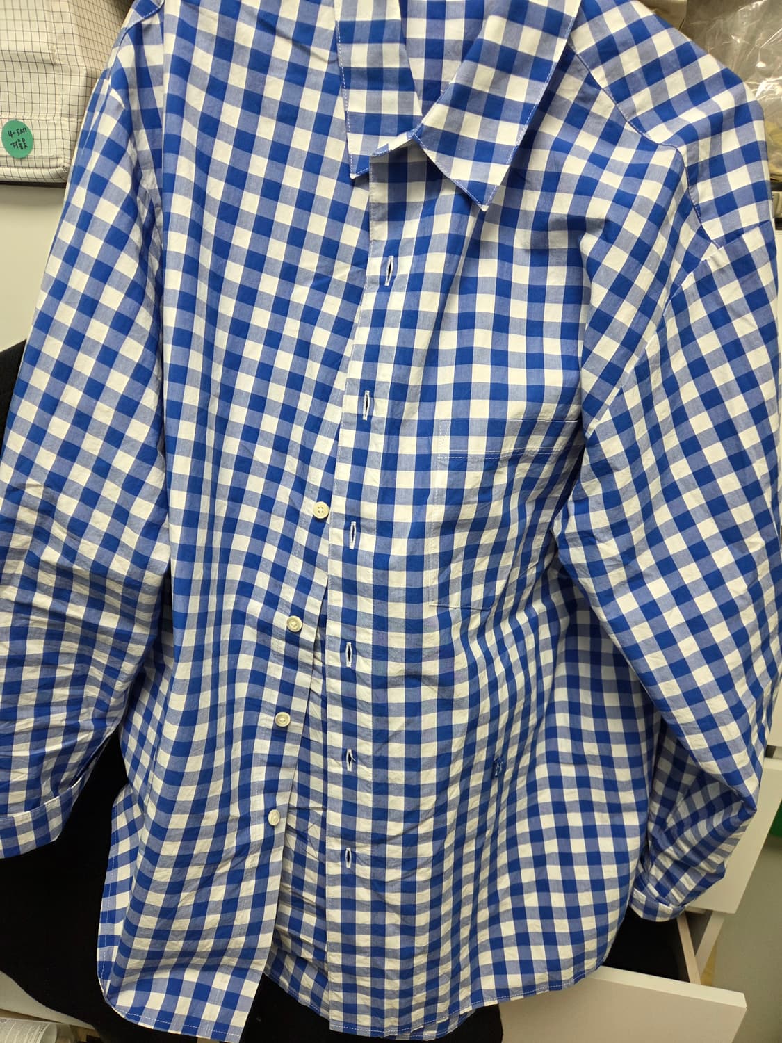 아더에러 블루 체크 셔츠 m 오버핏 상품이미지1