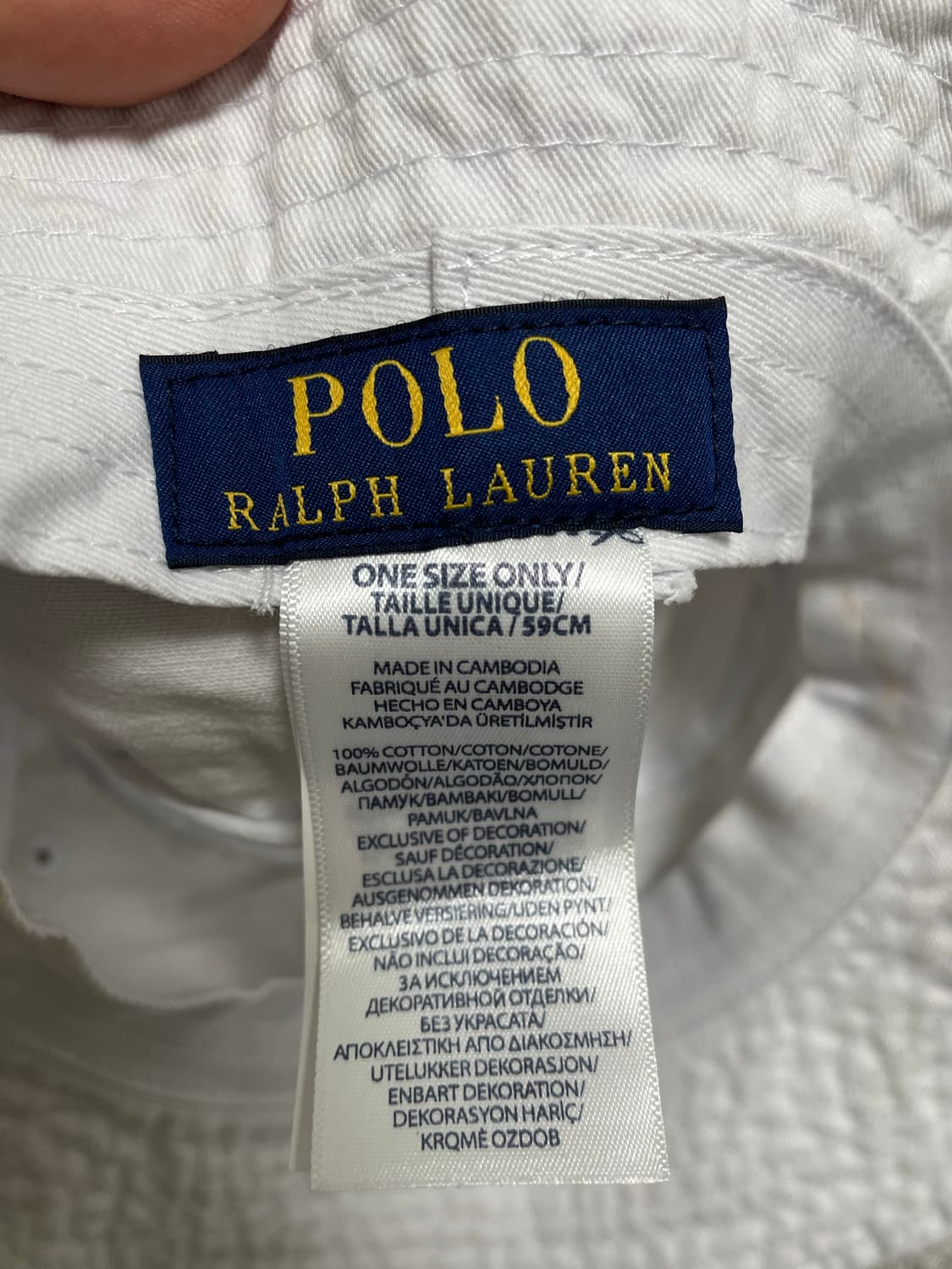 폴로Polo 폴로베어 화이트 버킷햇 코튼 캡 Free 상품이미지3