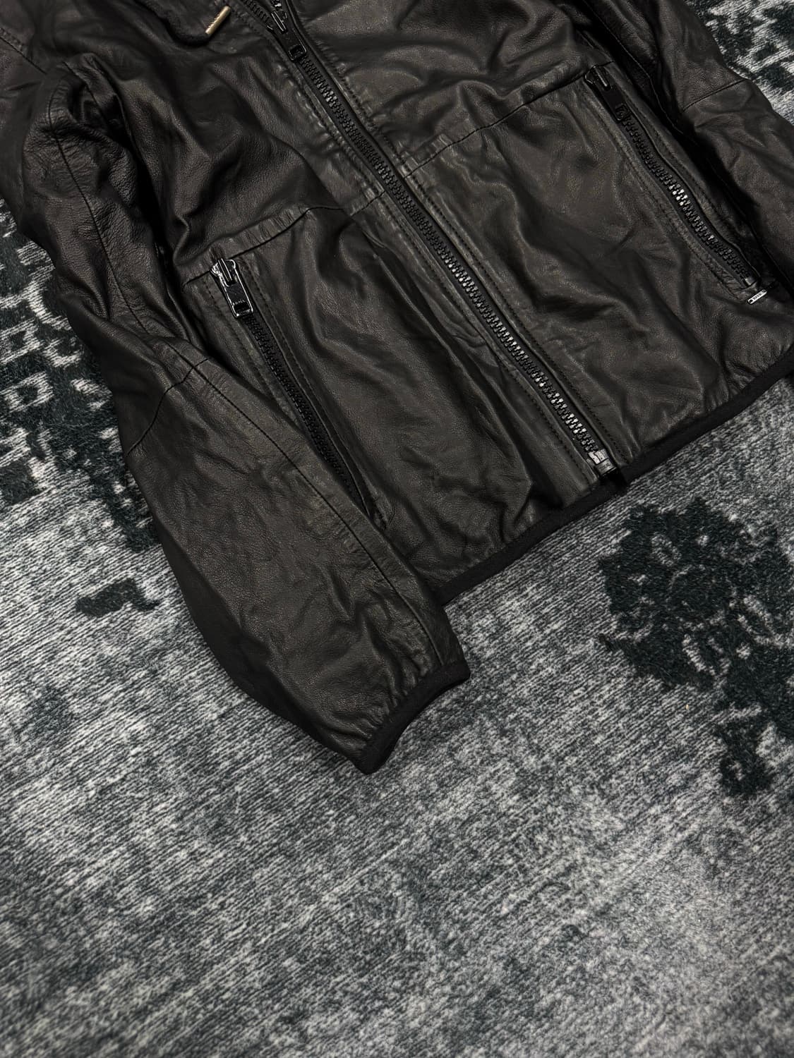 Diesel sheep skin hood leather jacket 상품이미지5