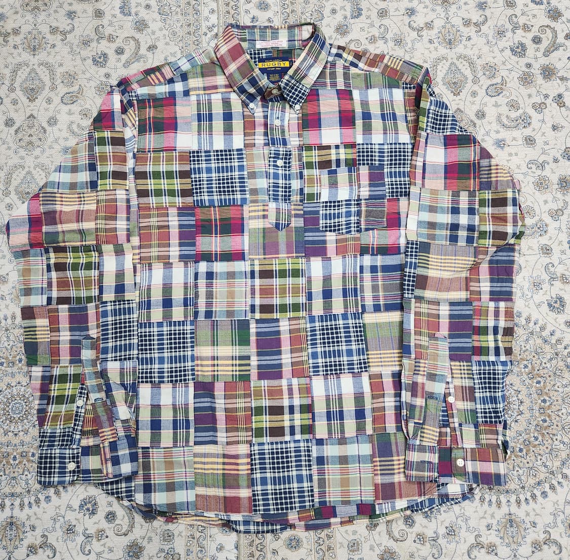 폴로 랄프로렌RUGBY 마드라스 패치워크 셔츠 XL 상품이미지1