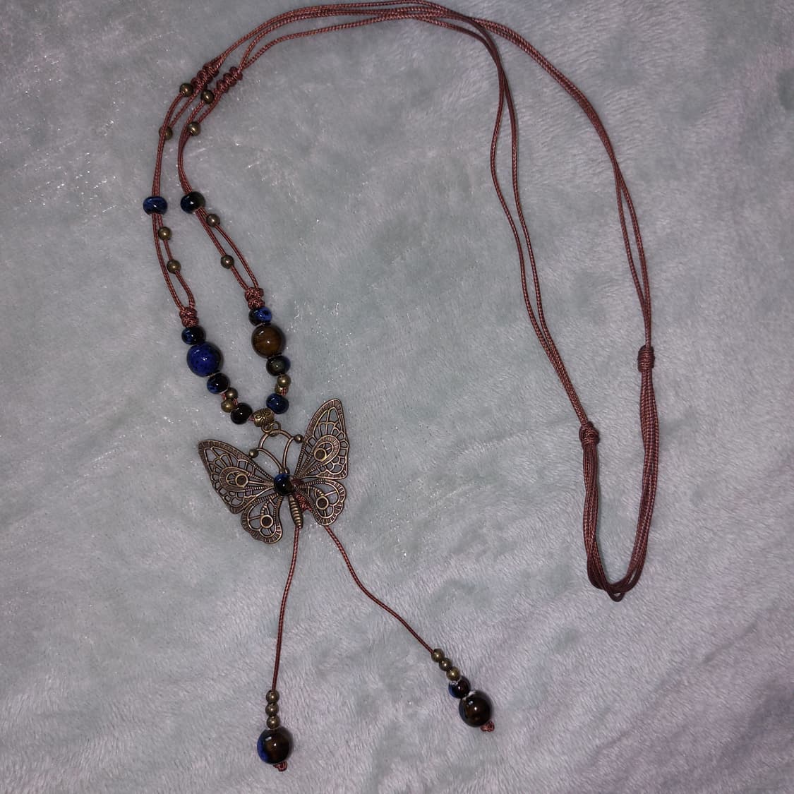 모리걸 빈티지 나비 히피 비즈 매듭 롱 목걸이 상품이미지2