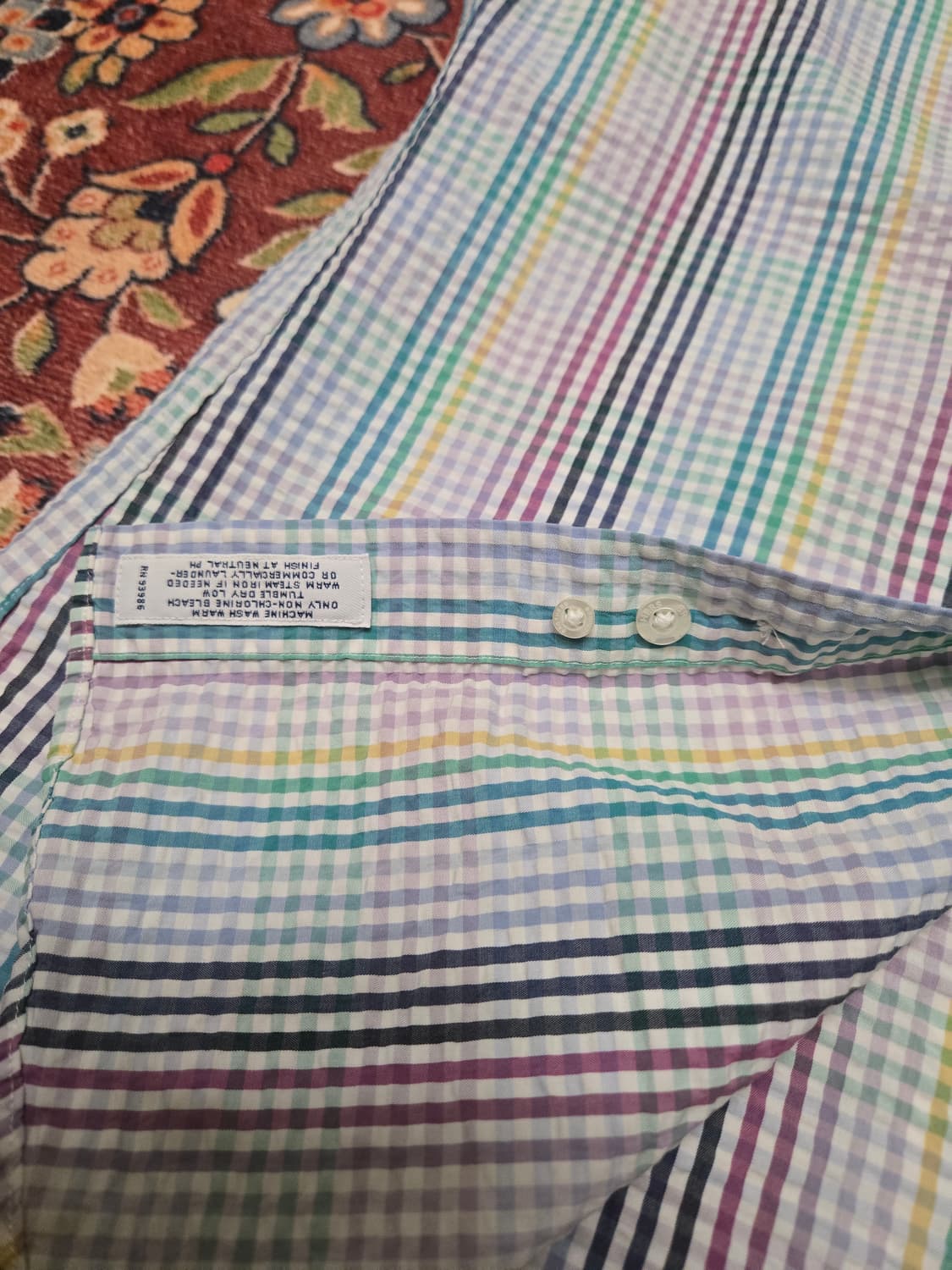 브룩스브라더스 멀티 체크 시어서커 셔츠 L 상품이미지6