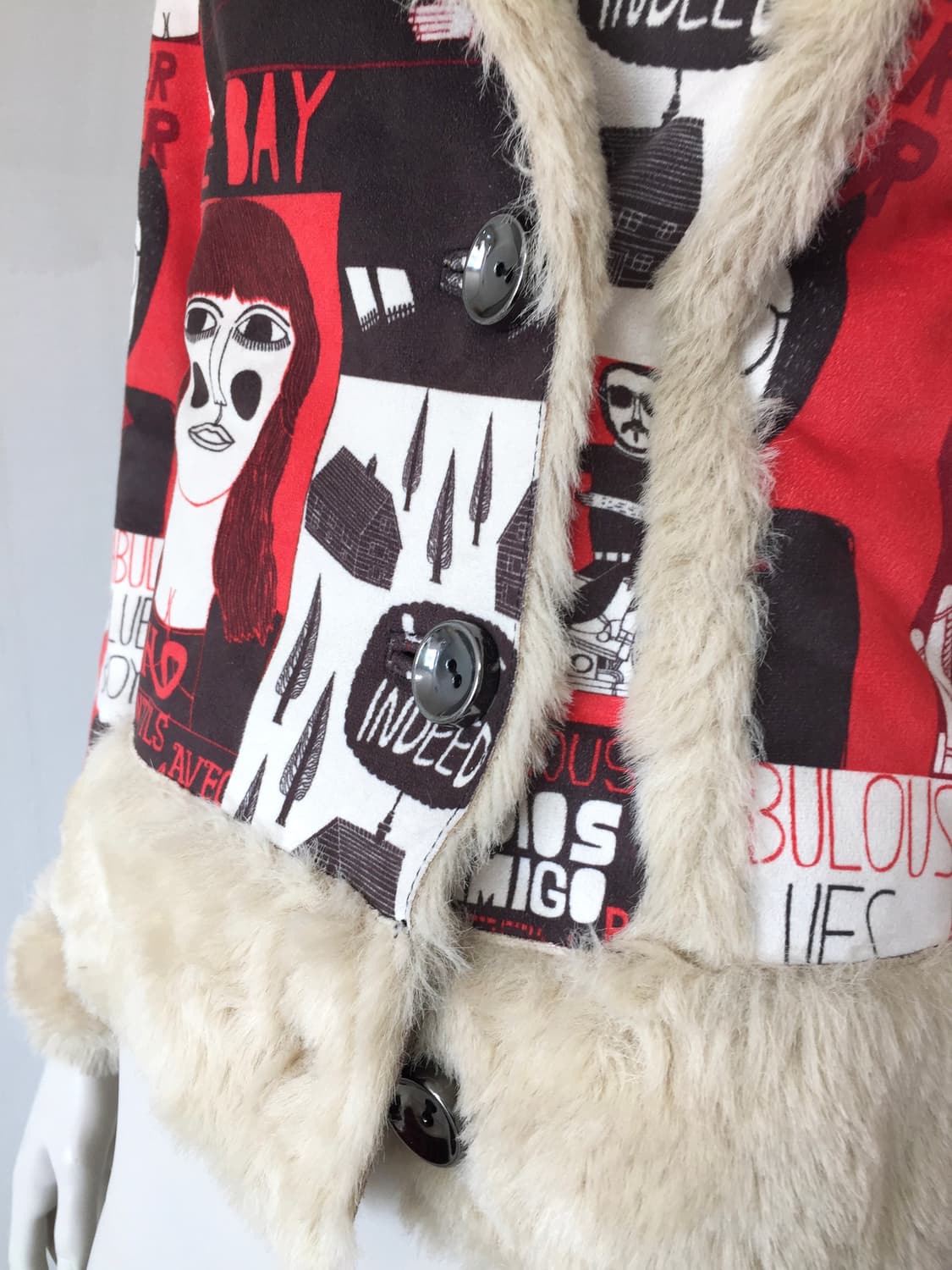 Spain Designer Iconic Pattern Fur Jacket 상품이미지9