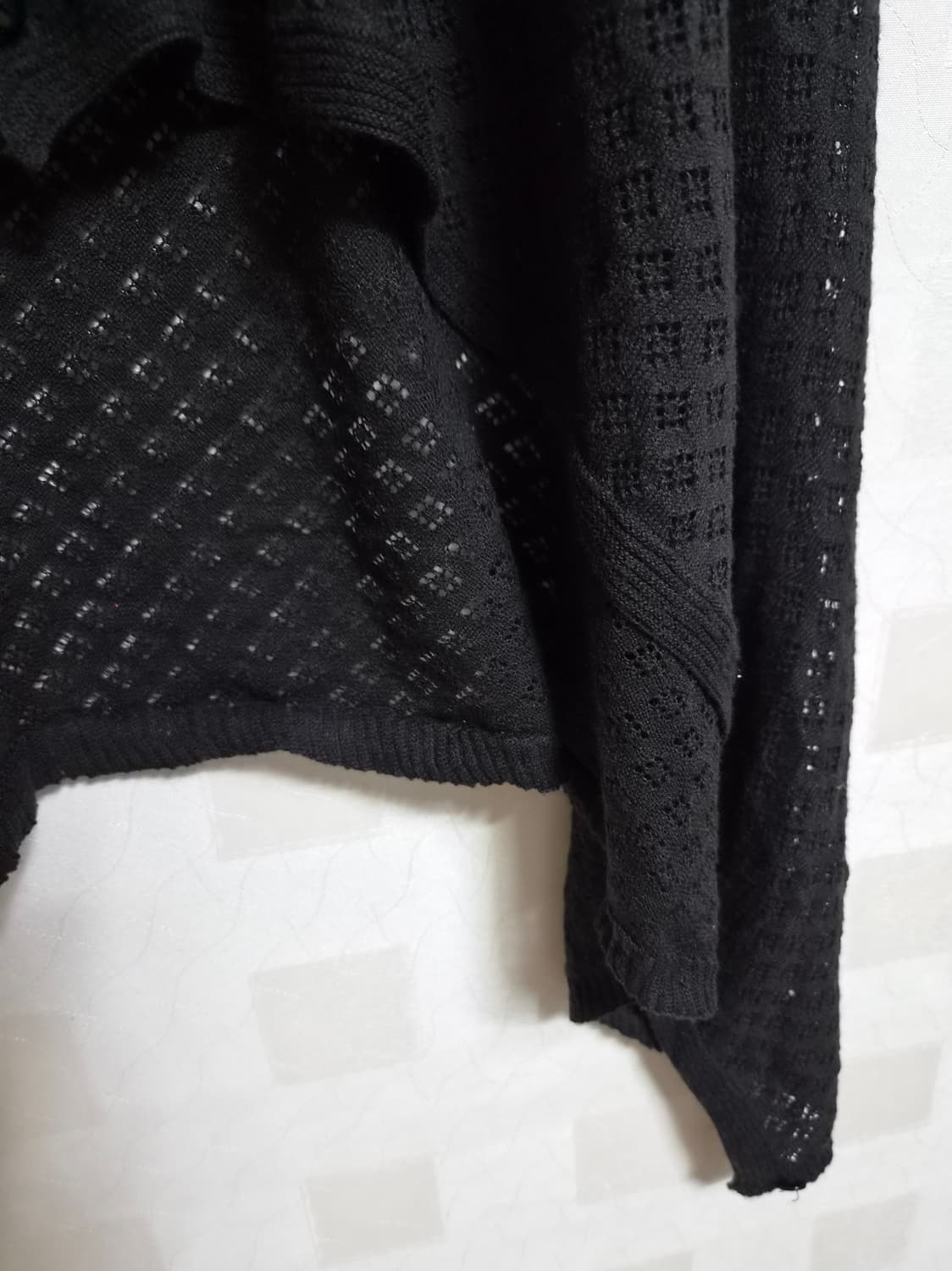 빈티지 모리걸 하구미 페어리 블랙 펀칭 케이프 가디건 상품이미지4