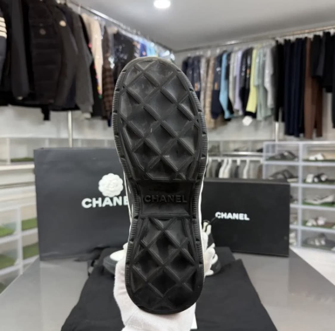 [당일배송] 샤넬 투톤 아이보리 하이엔드 스니커즈 275 풀구성품   상품이미지4