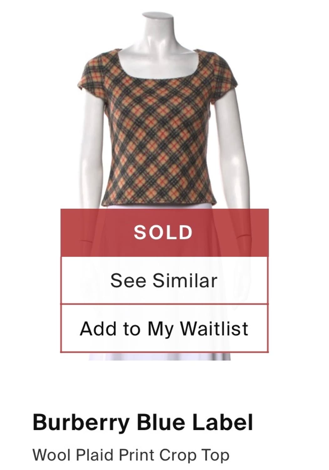 [Burberrys] 버버리 울 체크 크롭 탑 상품이미지3