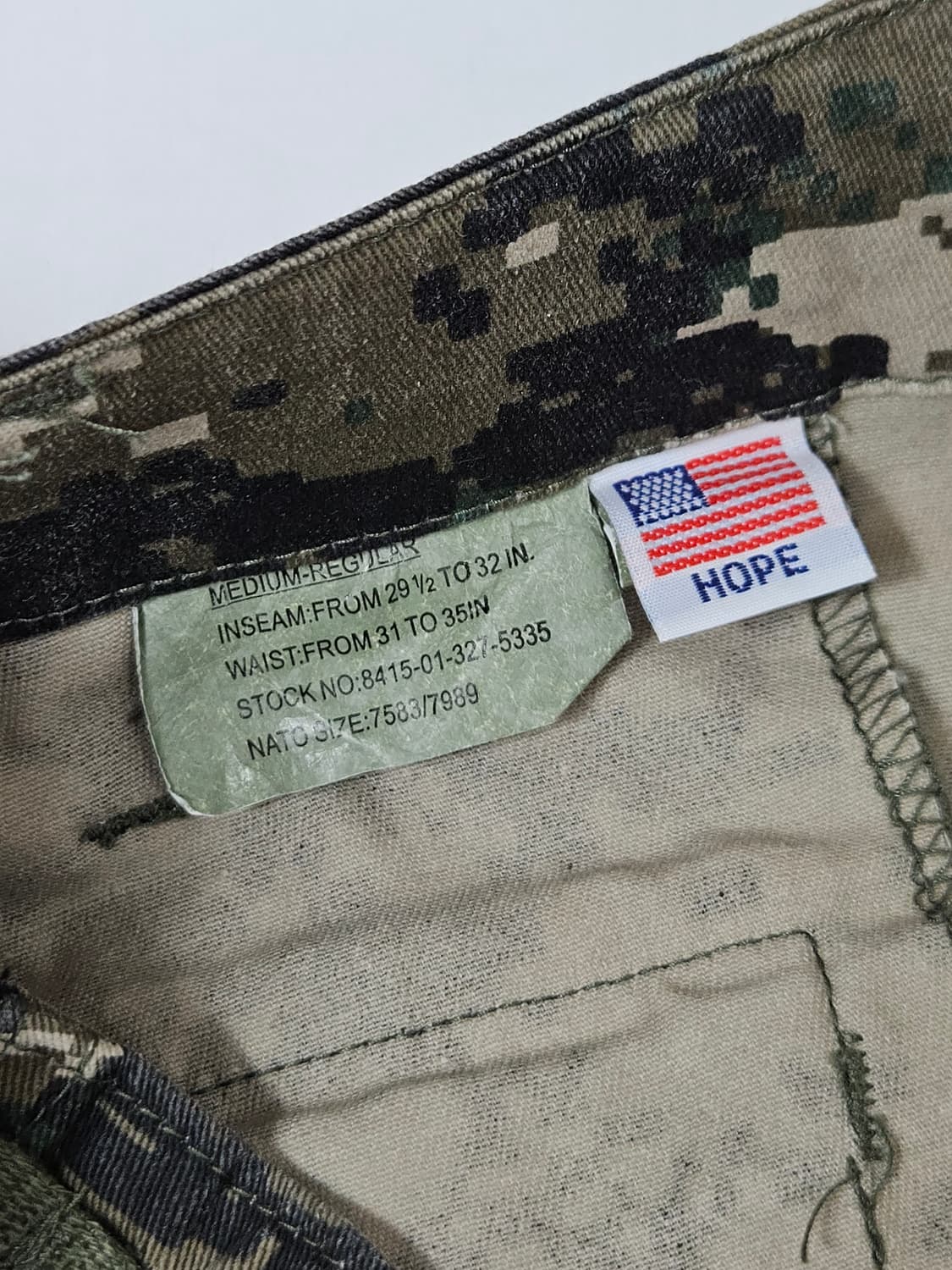 HOPE 오리지널 USA 미군 우드랜드 밀리터리 카고팬츠 카모 전술 M 상품이미지6