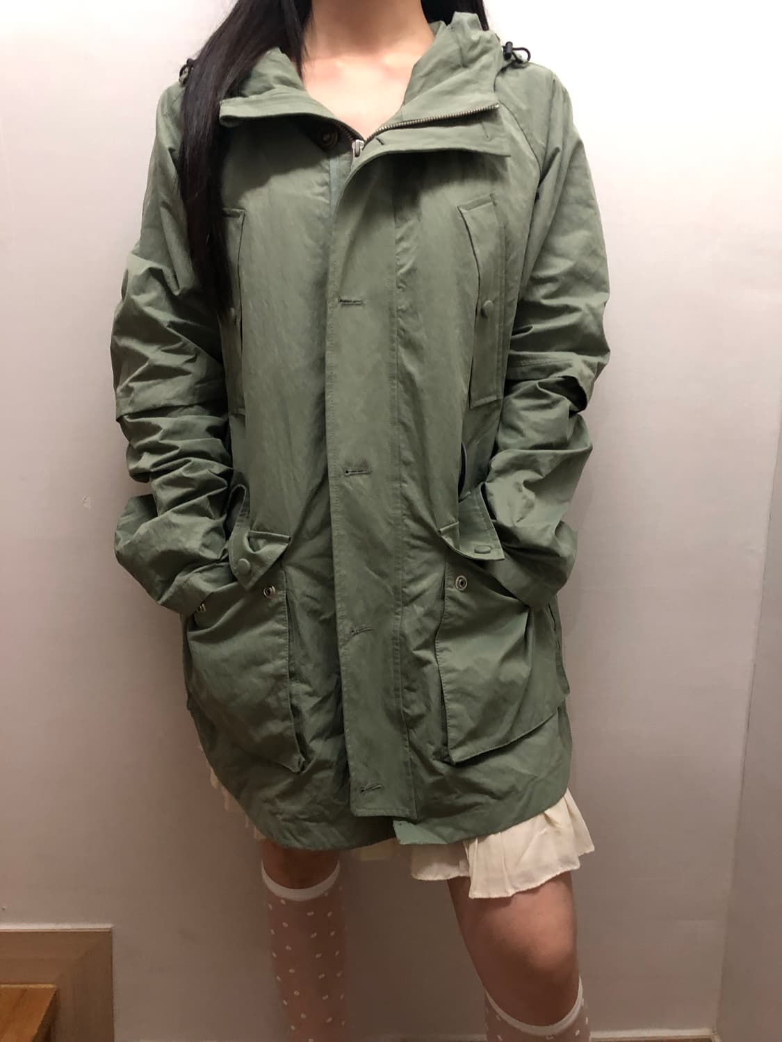 빈티지 카키 롱 점퍼 상품이미지4