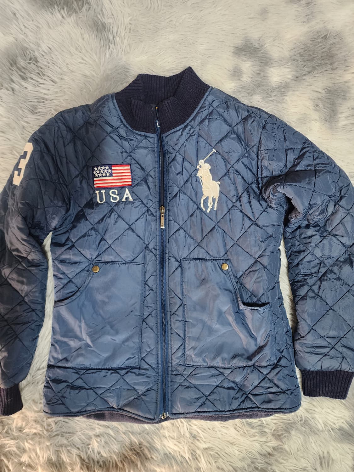폴로 랄프로렌 USA 퀼팅 기모 자켓 네이비 상품이미지1