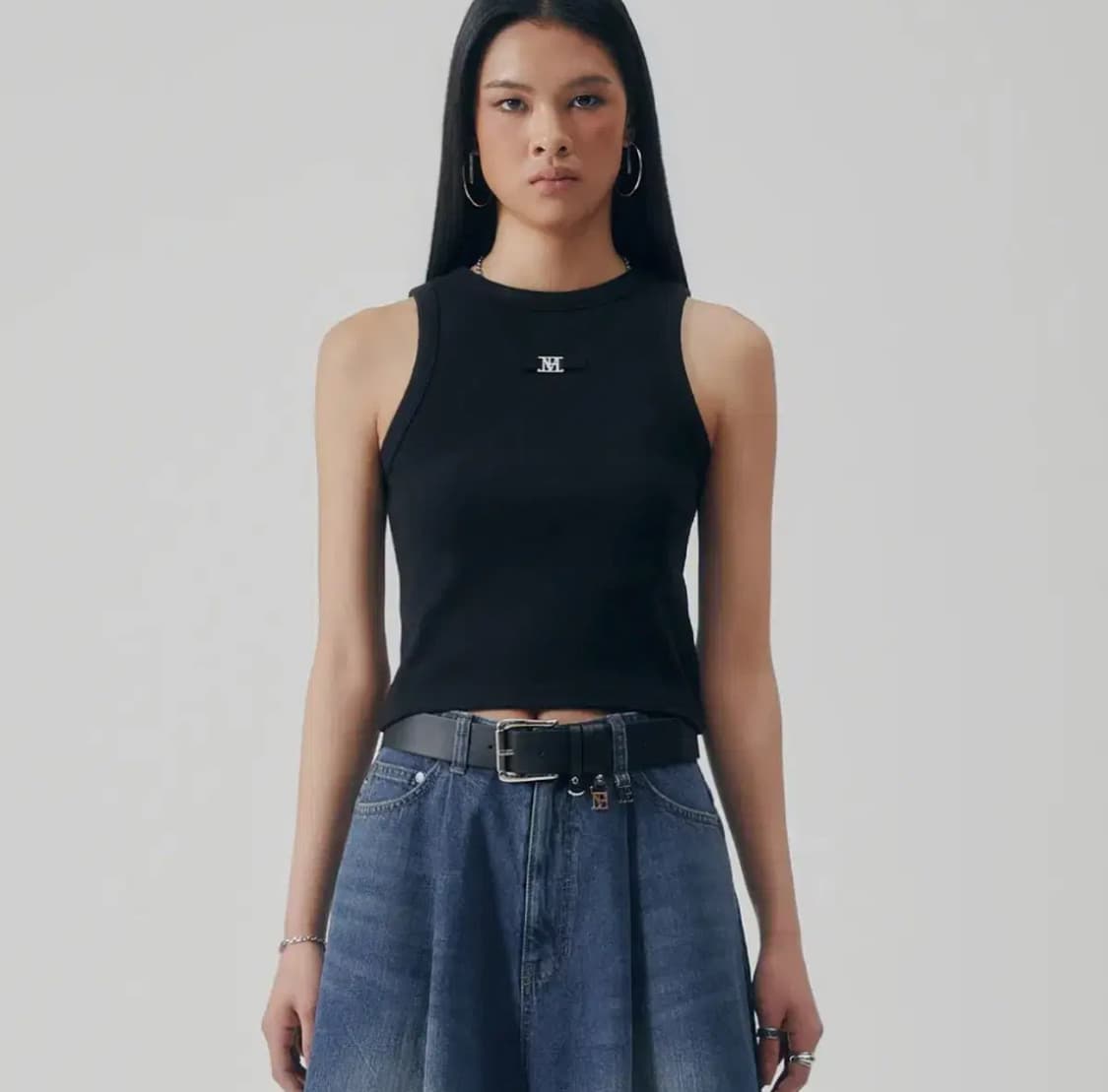 트리밍버드 메탈 로고 포인트 베이직 슬리브리스 상품이미지3