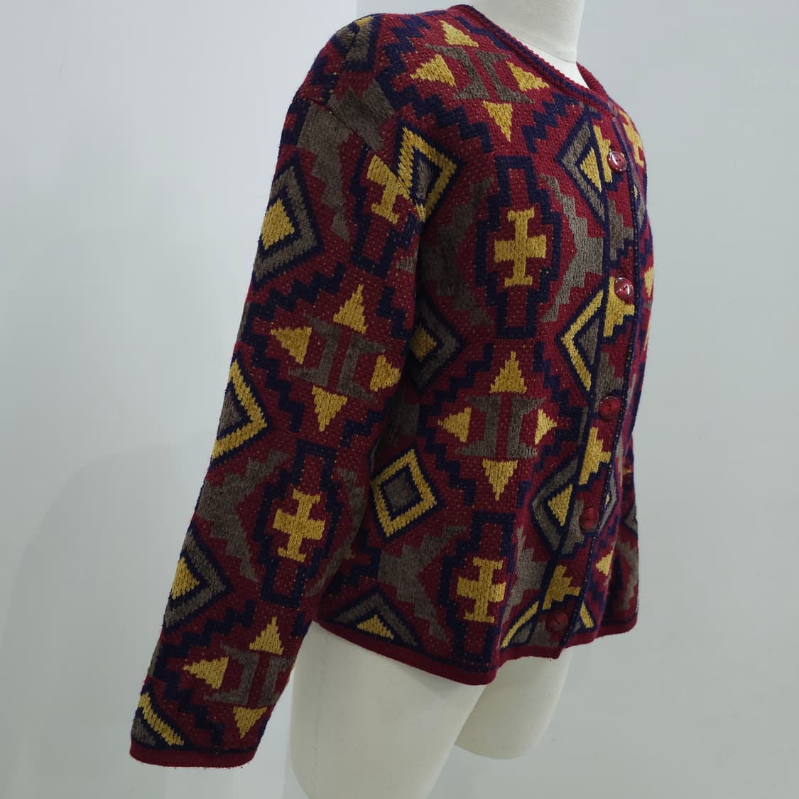 일본산 에스닉 패턴 니트 가디건 상품이미지3