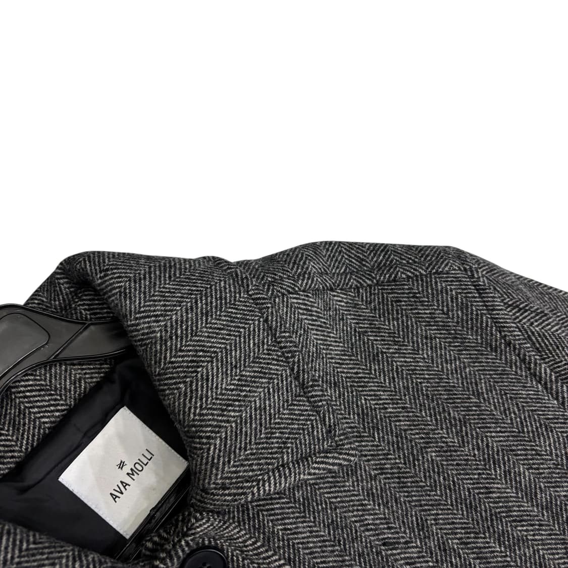 아바몰리 더블 버튼 헤링본 맥 코트 상품이미지3