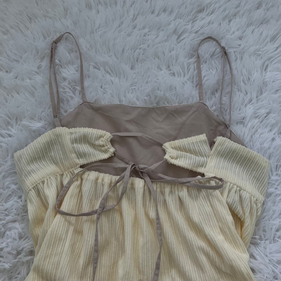 빈티지 아이보리 벨벳 나시 946 y2k 스트릿 갸루 펑키 일본빈티지 f 상품이미지5