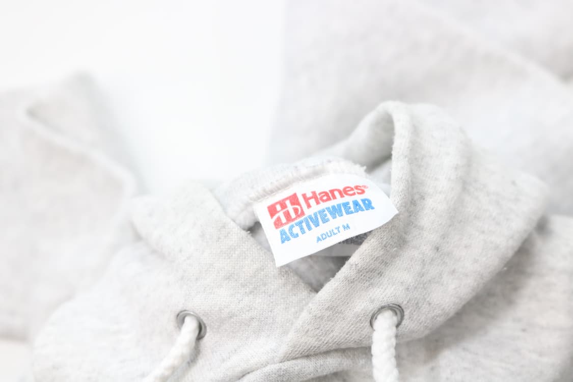 헤인즈 Hanes 빈티지 액티브웨어 로고 프린팅 그레이 후드티셔츠 상품이미지6